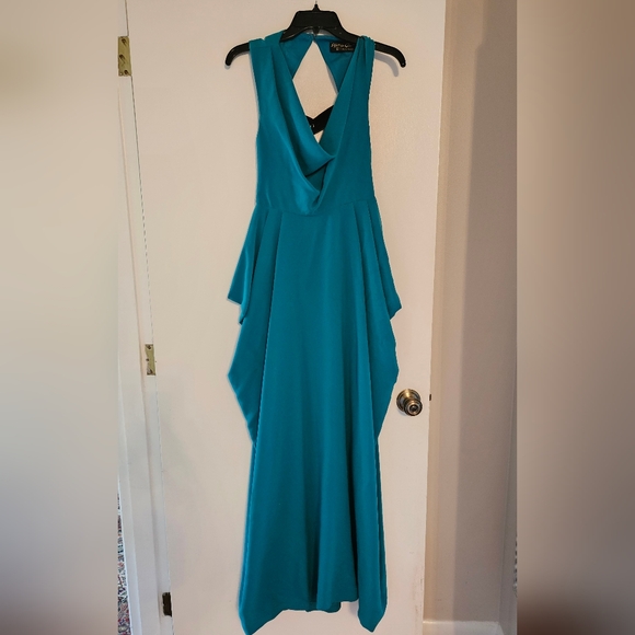 Alice & Olivia Gretchen Open Back Teal Dress Size 4 - Picture 5 of 14